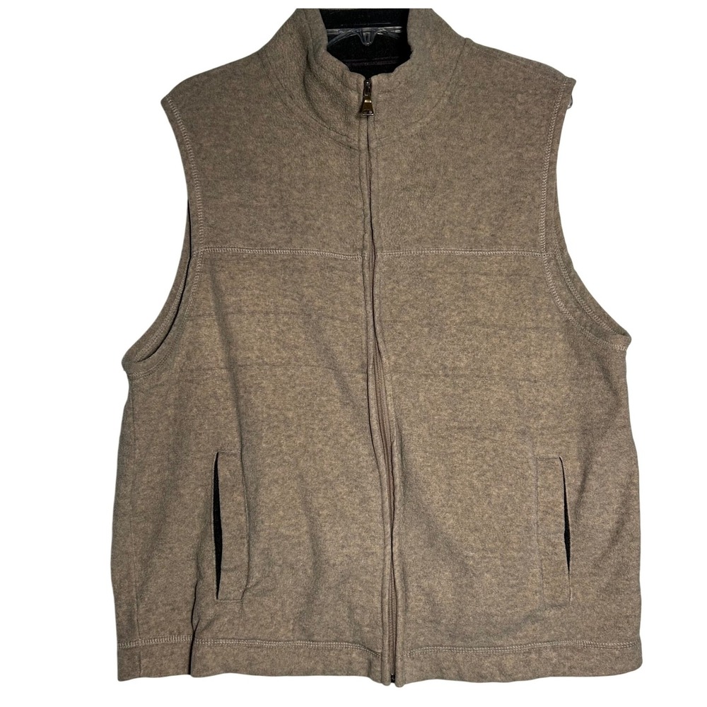 St. John's Bay Men's Fleece Vest Tan Size Medium